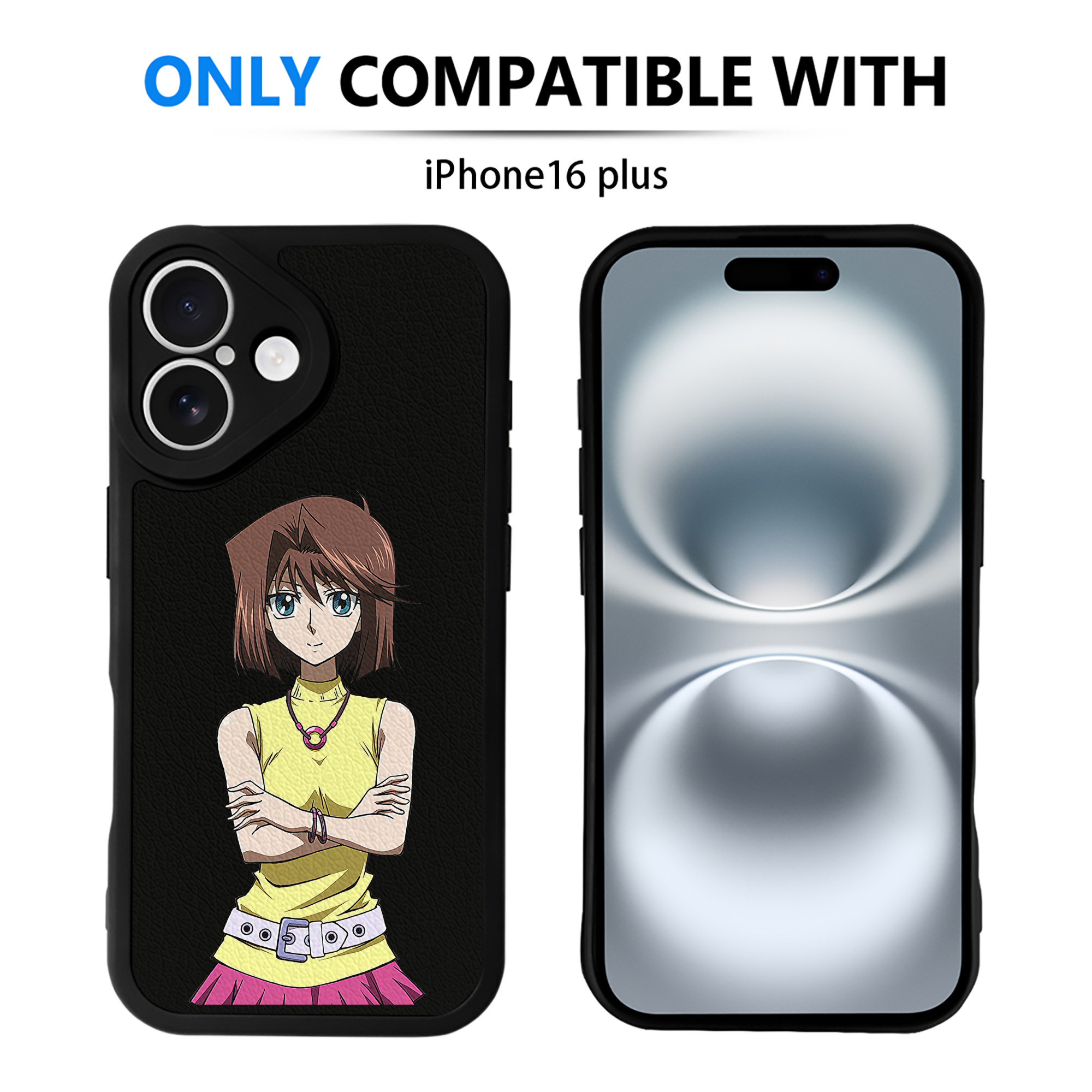 （画像用） 遊☆戯☆王 Yu-Gi-Oh! 【iPhone 16シリーズ対応】シリコンスマホケース（レザー調） 材質：シリコン